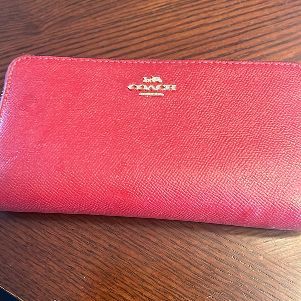 Red coach wallet